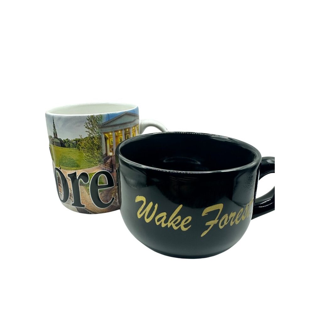 Wake Forest University Ceramic Coffee Mug Set  Campus Scenes & Logo Design